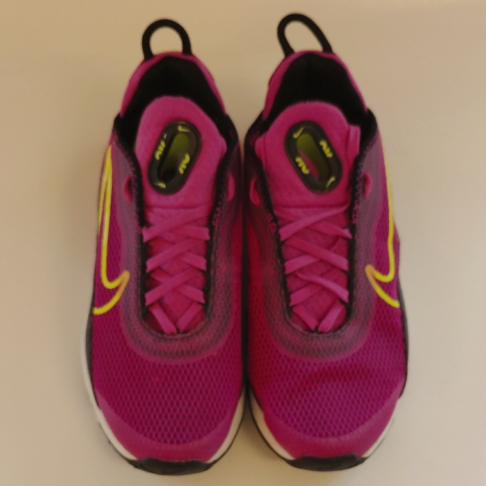 Nike Kids Fuchsia and Yellow Sneakers - Picture 3 of 9
